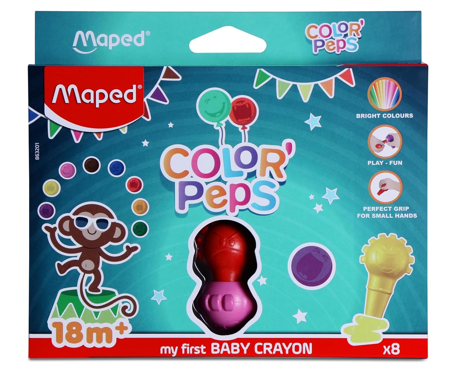 Maped Color'Peps My First Baby Jumbo Wax Crayons (Pack of 6)