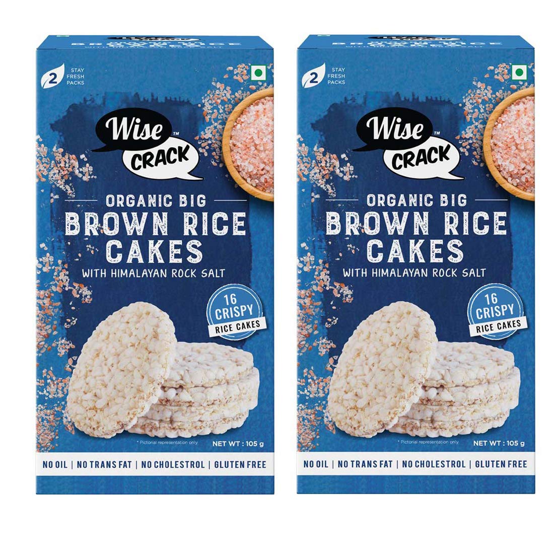 Wise Crack Organic Big Rice Cakes Brown Rice. Whole Grain Puffed