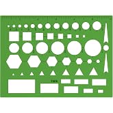 Westcott T-816 All-Purpose Technical Drawing Template, Plastic Shape Template Tool, Green, 4.5 by 6 in