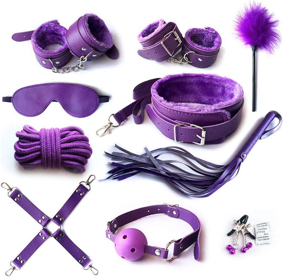 Mrshen 7-10 Piece Set Cosplay Costumes for Women Sexy Toys for Couple Sweetheart Intimate Toys for Women Romantic Time for Couple Sexy Toystory for Couple Dsdm Toys for Couple Prime (10P-Purple)