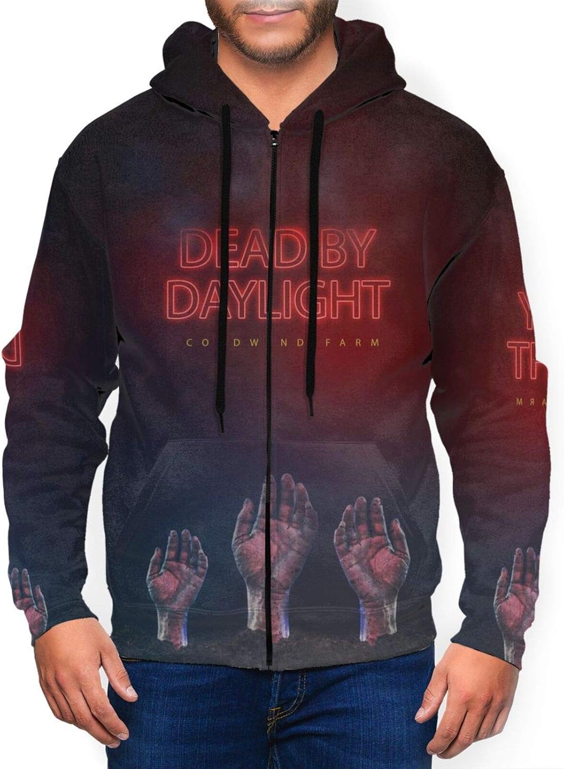 DeadbyDaylight Men's Novelty Zipper Hoodies Outerwear 3D Casual
