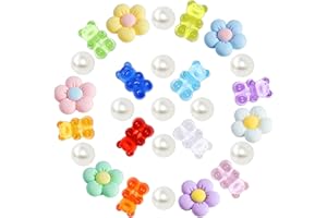 GIDDITZ Gummy Bears Shoe Charms Bear Chain,Daisy Flower Charms Decoration Shoes for Women Girls Kids Party Favor Gifts