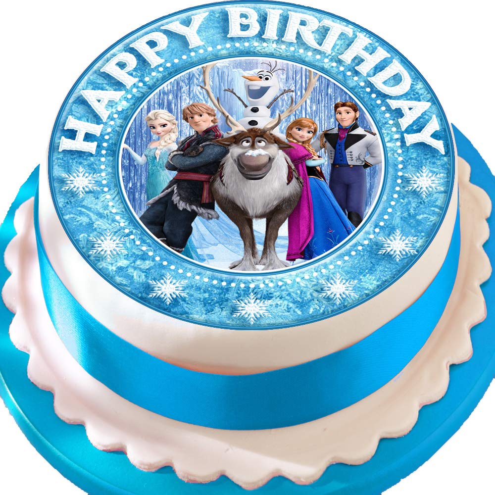 Frozen personajes feliz cumpleaños troquelada comestible ...