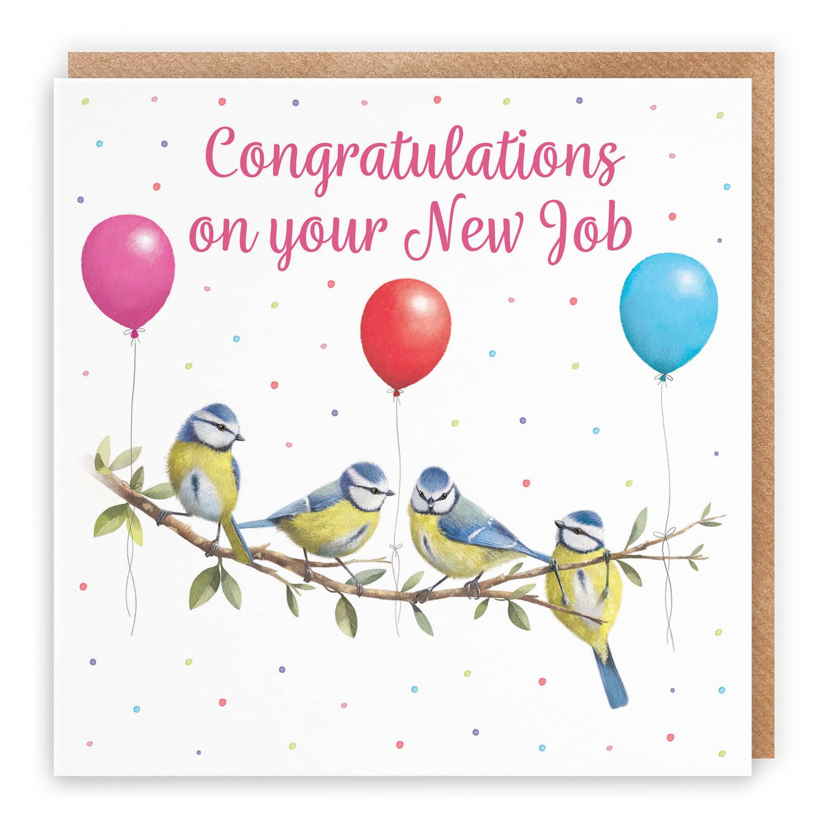 Hunts England - Blue Tits Funny New Job Congratulations Card - Milo's Gallery - Female Congratulations Card - Congratulations New Job Card For Animal Lovers - For Women, Her