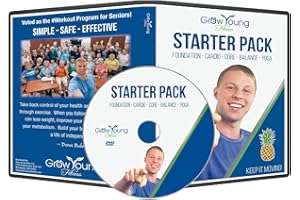 Grow Young Fitness Starter Pack Exercise for Seniors - Low Impact Workouts From Home - Simple, Safe, Effective Workout DVD for Elderly