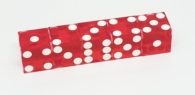 nika fun Casino Würfel Standard 19,3 mm - verschiedene Farben (Rot)