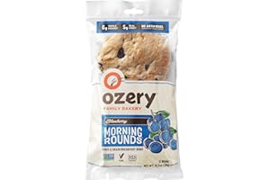 OZERY BAKERY INC. Ozery Bakery Blueberry Morning Rounds, Allergen Free, Vegan, Made with Real Fruit, Breakfast Buns, Pita Bread, 6 Buns Per Bag, 4-Pack