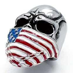 ELFASIO Men's Stainless Steel Band Ring American