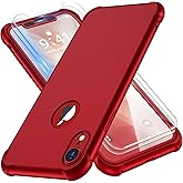 ORETECH for iPhone XR Case, with [2 x Screen Protectors] [10 Ft Military Grade Drop Test] [Camera Protection] 360° Shockproof Slim Thin Phone Case iPhone XR Cover 6.1" - Red