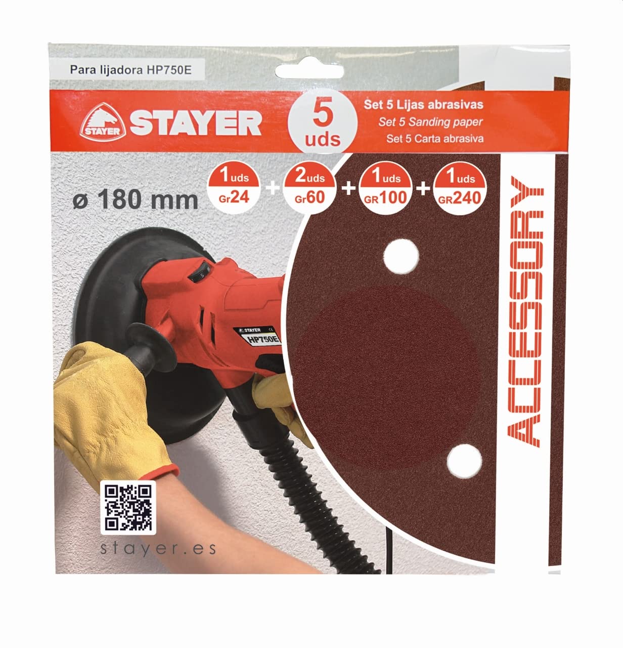 STAYER 12.471 - Set 5 Sandpaper Gr24 Special Gotele HP 750 E