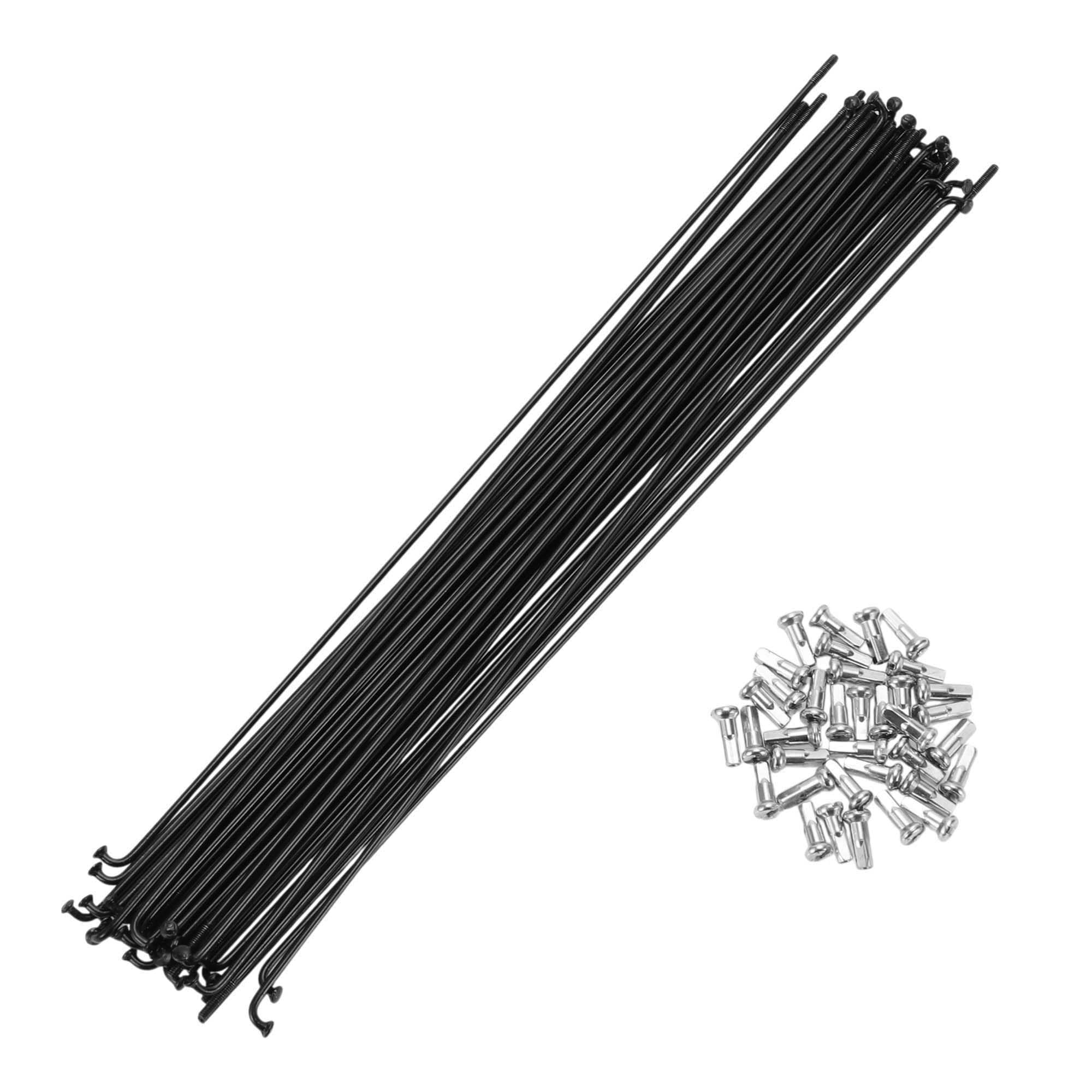 A ABSOPRO Bike Bicycle Spokes 14G 265MM Mountain Bike Spokes Steel Black 36Pcs