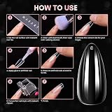 Makartt Short Almond Nail Tips 500Pcs 10 Sizes Clear Full Cover view 5