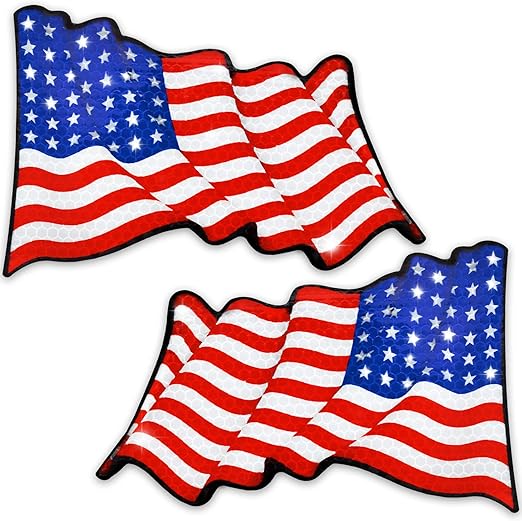 Amazon Com Reflective American Flag Magnet For Car Pair Of Patriotic Waving Usa Flag Magnetics For Auto Truck Vehicle 6 Inch X 4 Inch Military Memorial Day Patriots Veterans Day 4th