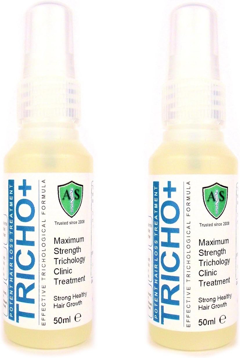 TRICHO+ Scalp Prescription Strong Minoxidil-Free Hair Loss Treatment for Men or Women. Treat Balding and Thin Hair Conditions. Fast Acting Trichology Clinical Formulation. (2 x 50ml Spray)