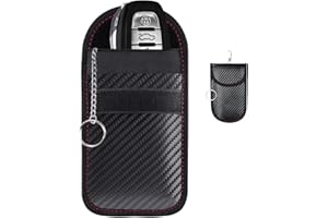 Yzzyemn Faraday Pouch for Key Fob Protector，Car Key case Protective Bag，Anti-Hacking Faraday Cage,RFID Frequency Pouch Signal Blocker Protection Device,Anti-theft Car Key Pouch Carbon Fiber Texture
