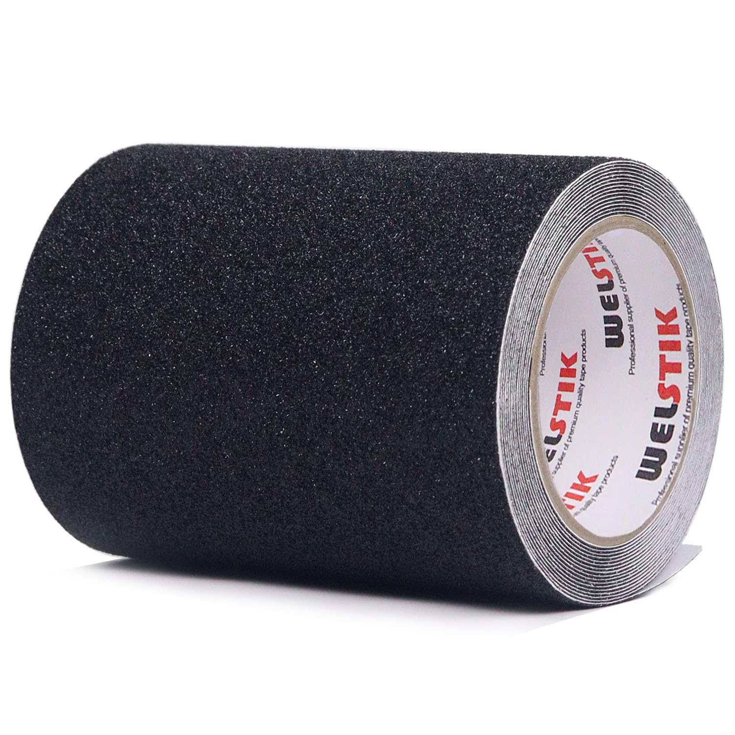 WELSTIK 15CM x 5M Anti-slip Adhesive Tape, Non Slip Tape Improving Grip, Strong Adhesive Safety Sticker for Indoor and Outdoor, for Work Safety, Home Safety, Black