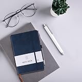 Lefute A5 Notebook 2 Pack 200 Pages 100 GSM Hardback with Pen Loop Elastic view 5