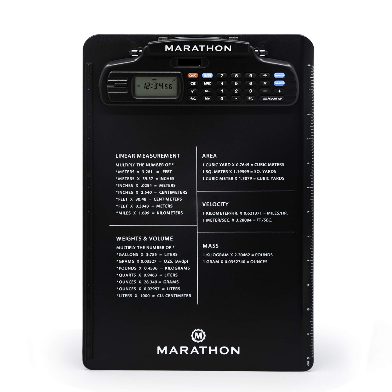 Marathon ST083016BK Clipboard Stopwatch with Calculator, Clock & Timer