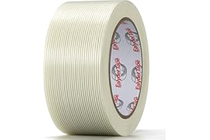 Ealyder Tape 2 Inch x 30 Yards Transparent Reinforced Fiberglass Tape – 5.5 Mil Filament Strapping Tape, Adhesive Heavy Duty