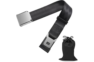 Coolrunner Airplane Seat Belt Extender, Adjustable 7-32" Airplane Seatbelt Extender Fits Most Airlines Free Carrying Case Bla
