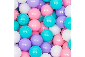 YUFUL Ball Pit Balls for Kids 170 Count, 2.2" Crush Proof BPA Free Plastic, Non-Toxic, 4 Bright Colors, Includes Reusable Storage Bag (Pink & Purple)