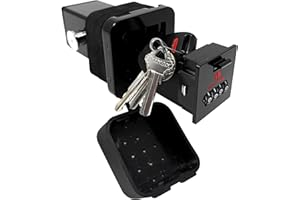 Beech Lane Locking Hitch Vault with Leashed Dust Cover, Waterproof Key & Valuables Storage for 2" Truck Hitches, Four-Digit Combo Lock, Discreet and Durable Design (Short Bolt)