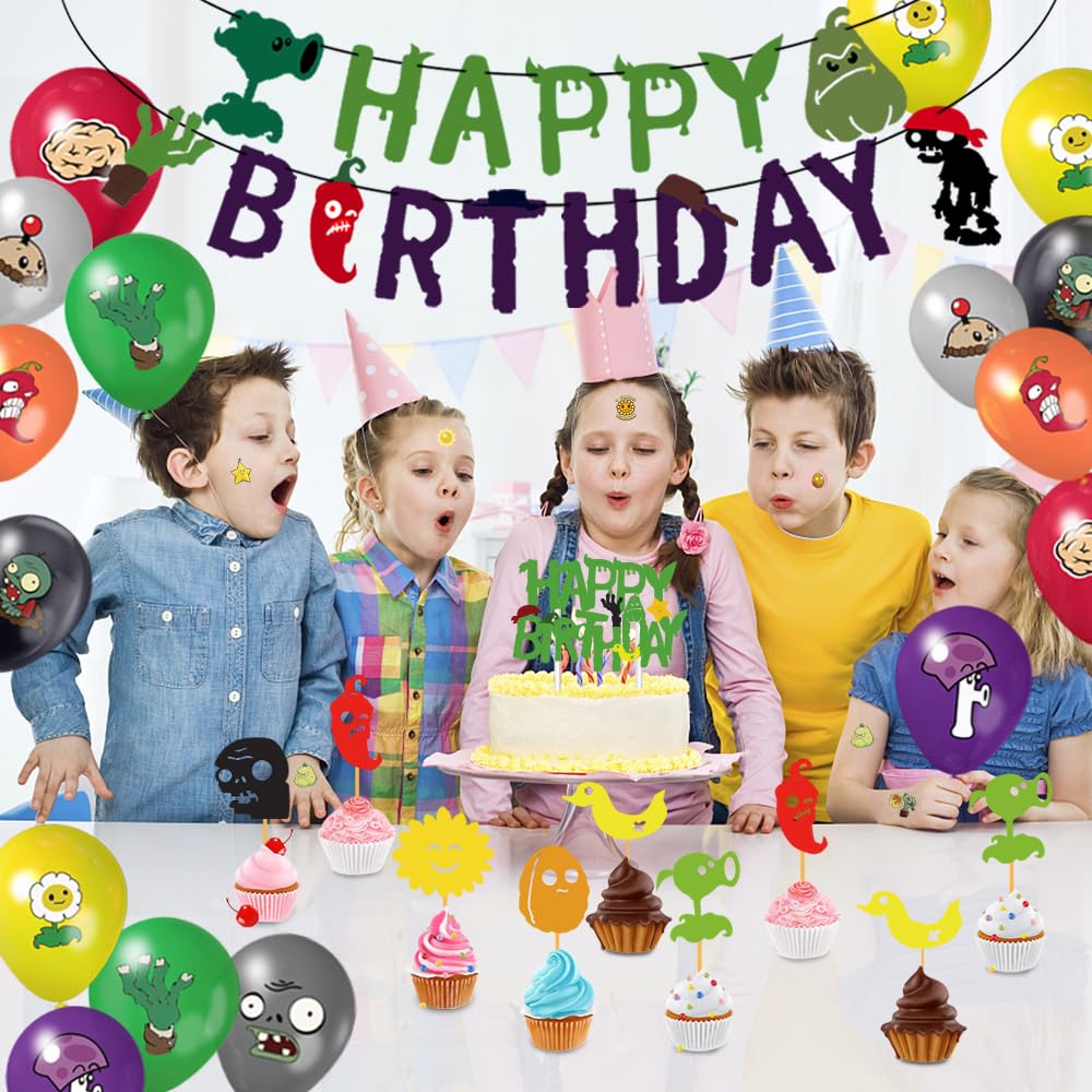 Mua Plants Vs Play Game Zombies Party Kit -HAPPY BIRTHDAY Banner, Cake ...