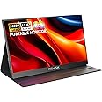 ReHisk Portable Monitor 15.6" 1080P FHD USB-C HDMI Computer Display w/Smart Cover and Dual Speakers, Travel Monitor for Laptop Mac PC Phone PS4/5 Xbox Switch