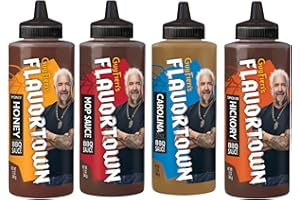 Flavortown BBQ Sauce Variety Pack - Gourmet BBQ Sauce, Barbecue Sauce Set, BBQ Sauce Sampler, Grilling Sauces Gift Set, Carolina, Money Honey, Mop, Smokin' Hickory - 14 Ounce (Pack of 4)