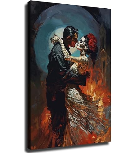 Amazon.com: Retro Sweet Couple Mexican Paintings Canvas Wall Art