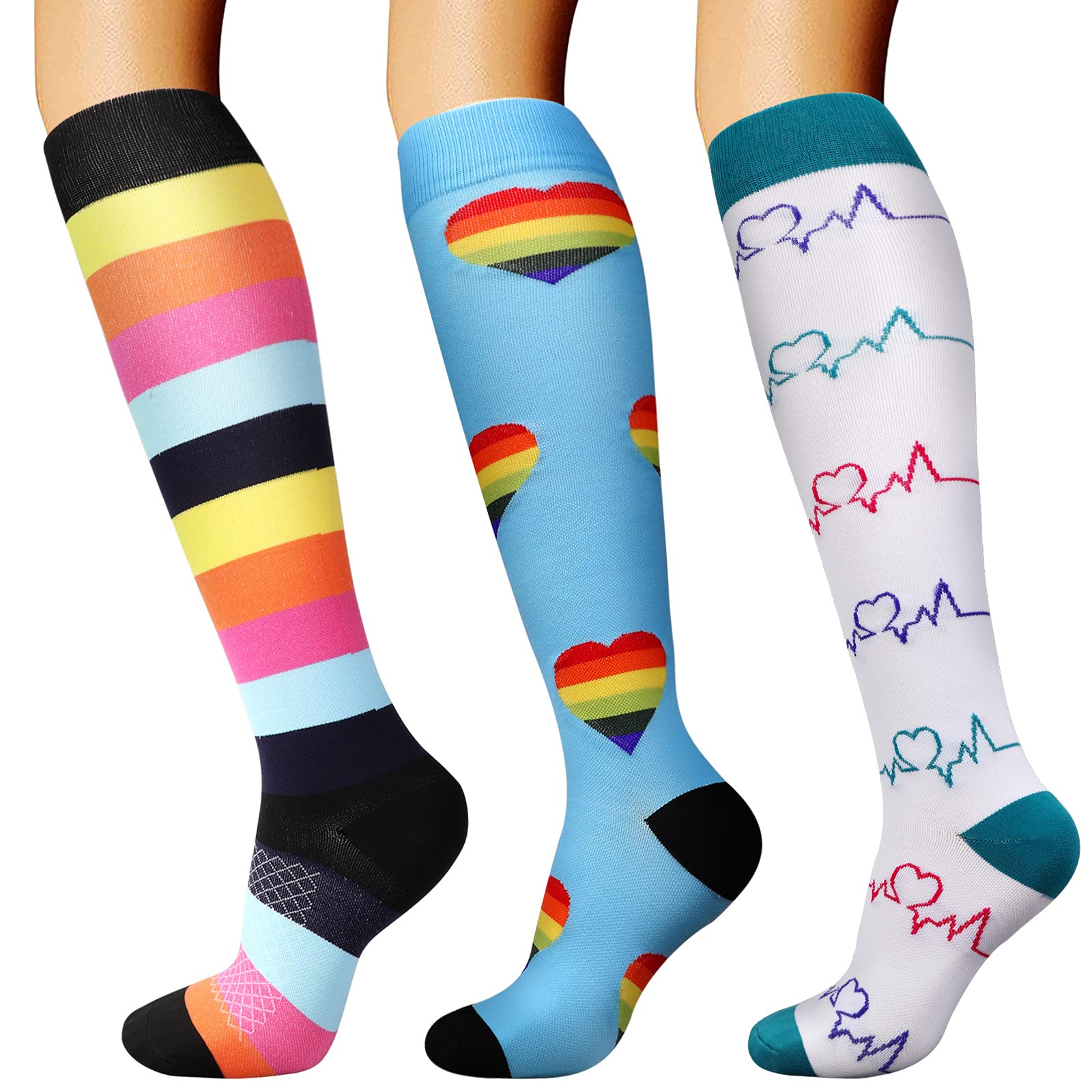 DRESHOW Compression Socks For Men & Women Best Support for Athletic Running Flight Travel Cycling — image 1