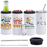 ZREGGUR 16 oz 1pack 4-in-1 Can Cooler Slim Sublimation Tumbler blank, Double Stainless Steel Vacuum Insulated for Hot and Cold Beverages, Standard Can, Beer Bottle and Insulated Mugs