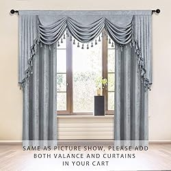 ELKCA Luxury Thick Chenille Window Curtains Valance