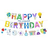 Ushinemi Pre-Strung Science Party Decorations, NO DIY Science Happy Birthday Banner, Science Birhtday Party Decorations Lab School Chemistry Party Supplies