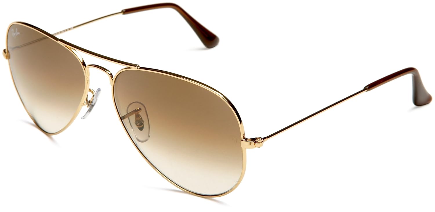 Ray Ban Aviator Large Metal Gafas de sol Unisex Dorado Crystal Brown