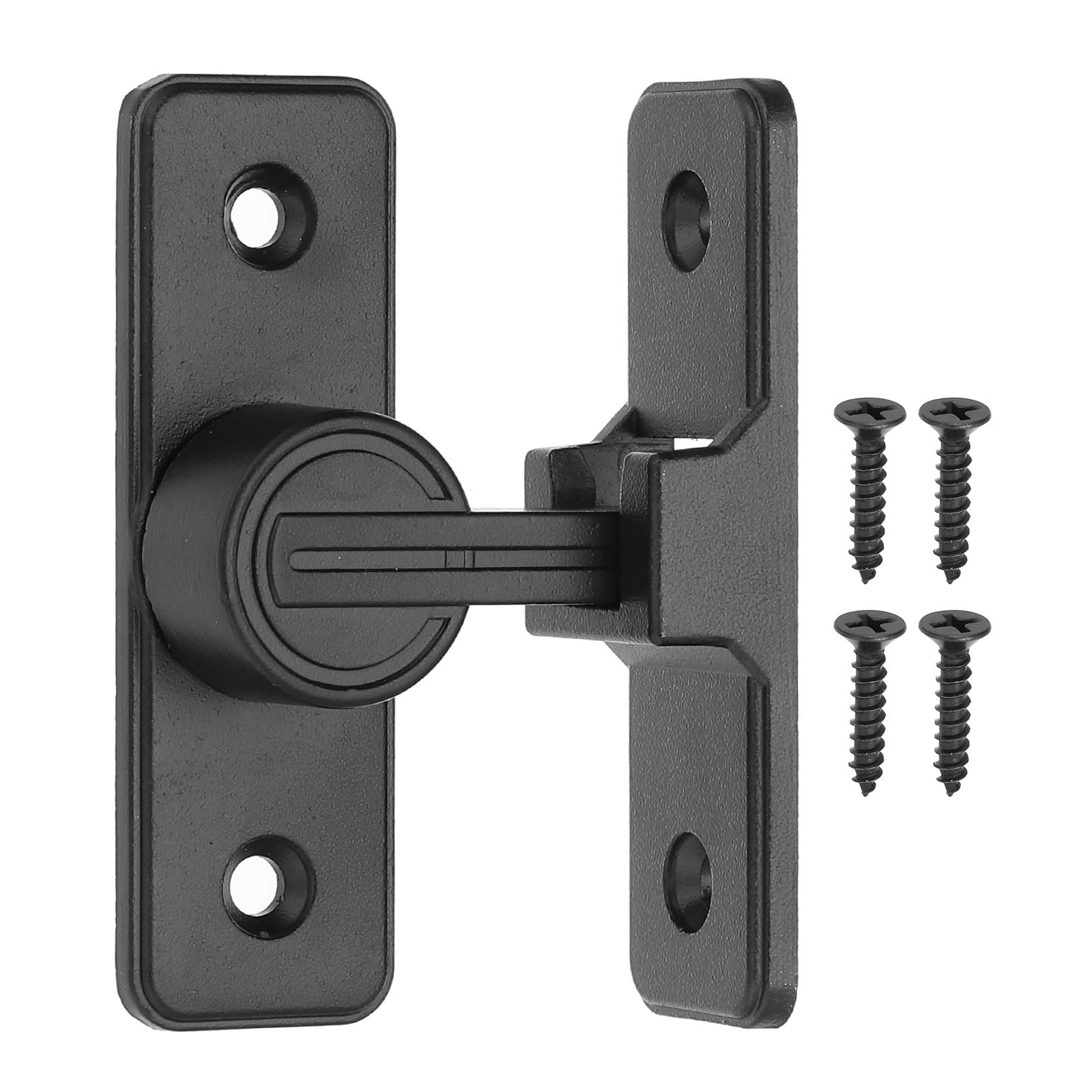 PATIKIL 90 Degree Barn Door Lock, Flip Latches Zinc Alloy Safety Sliding Door Bolt Latch Lock for Garden Garage Bathroom Gate, Black
