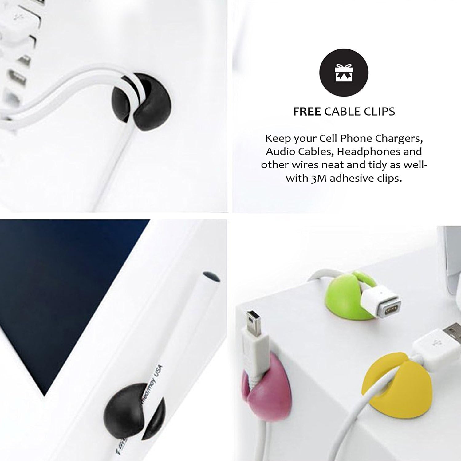 New Design PREMIUM 63'' Cable Management Sleeve, Best Cords Organizer System for TV Computer Office Home Entertainment, DIY Adjustable Black - White Cord Sleeves Wire Cover Concealer Wrap: Computers & Accessories