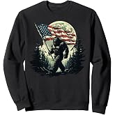 Big Foot Bigfoot Sasquatch American Flag Patriotic 4th July Sweatshirt