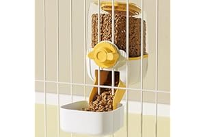 OYYJIG Pet Hanging Automatic Feeders Drinking Bowls，Gravity Rabbit Feeder and Water Set，Cage Cat Food Bowl Feeding Station for Puppy Kitten Chinchilla Hedgehog Guinea Pig Ferret (Yellow-Food)