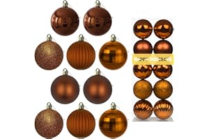 GAMEXCEL Bronze 3.2" Large Christmas Balls - Christmas Tree Decoration Ornaments Shatterproof Hanging Balls for Birthday Halloween Mardi Gras Holiday Wedding Decorations Set of 10pcs
