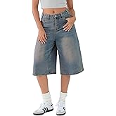 EMMIOL Women Jean Jorts Baggy Loose Fit Jean Shorts 2026 Summer Trendy Wide Leg Long Denim Shorts Y2K Clothes