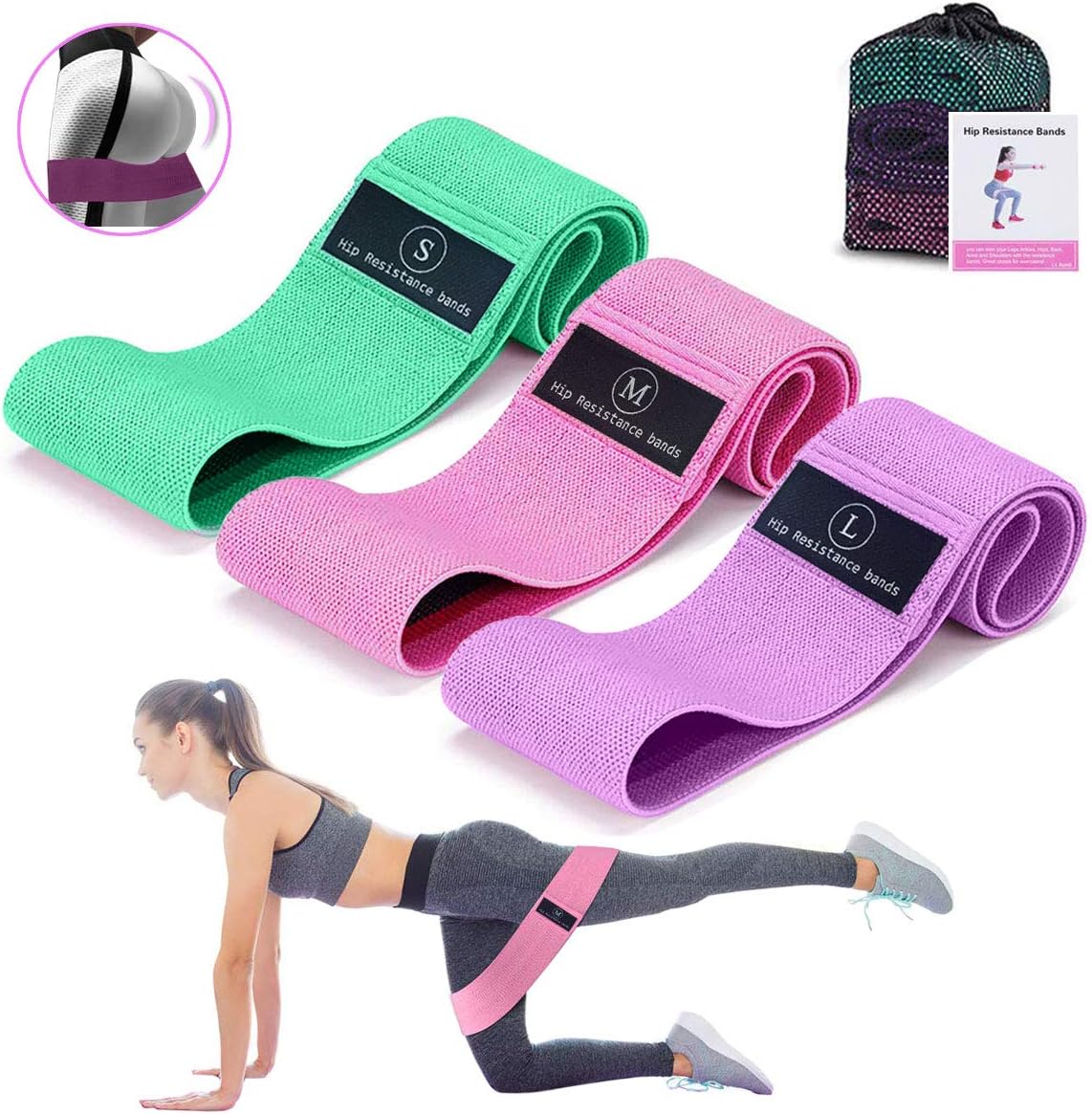 TEKZONE Resistance Bands for Legs and Butt Non Slip Fabric Resistance