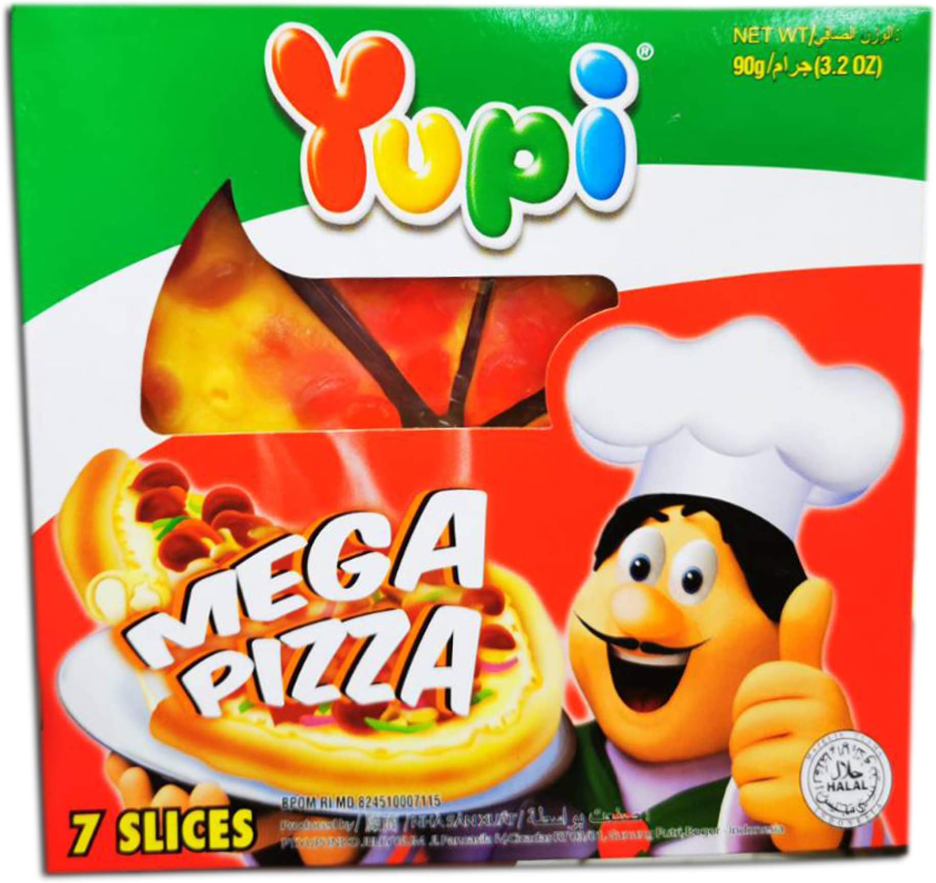 3Pack Yupi Gummy Candy Gummi Pizza 90g.Big size (7slices / Pack) // By Benjawan Shop