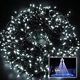 SHATCHI 100 LEDs Fairy String Lights Cool White 8 Modes Green Cable UK Plug view 2