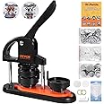VEVOR Button Maker Machine, 2.25 inch/58mm Pin Maker with 100pcs Button Parts, Button Maker with Panda Magic Book, Ergonomic Arc Handle Punch Press Kit, for Children DIY Gifts and Christmas