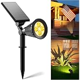 FALOVE Solar Spot Lights Outdoor Warm White LED Waterproof Landscape Lamp | 2 Modes Lighting, Large Size Power Panel, 12 Hrs Lasting Working, Bright Illuminated Flag, Tree, Flower, Lawn, Garden, Yard