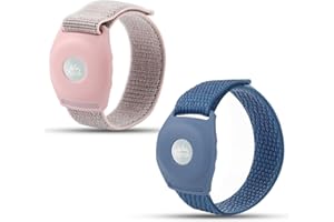 2pcs Holder for Princess Cruise Medallion, Blue & Pink Adjustable Bracelet for Princess Medallion with Magic Adhesive Strap N