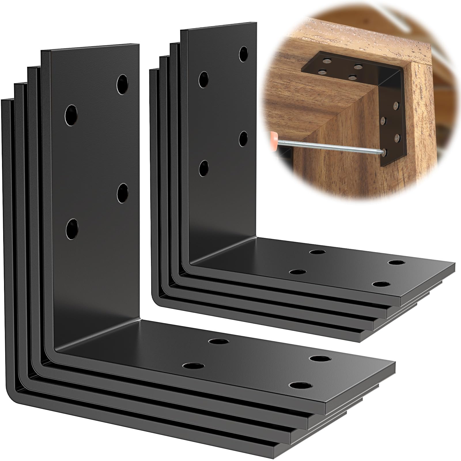Photo 1 of KOMOHOM 1.5x3x3 Inch Galvanized L Bracket, 8PCS 90 Degree Angle Bracket for Shelf, Iron Corner Brackets for Wood Post?Shelves?Furniture