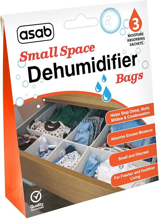 ASAB Wardrobe Dehumidifier Bags Drawers Dehumidifying Sachets Small