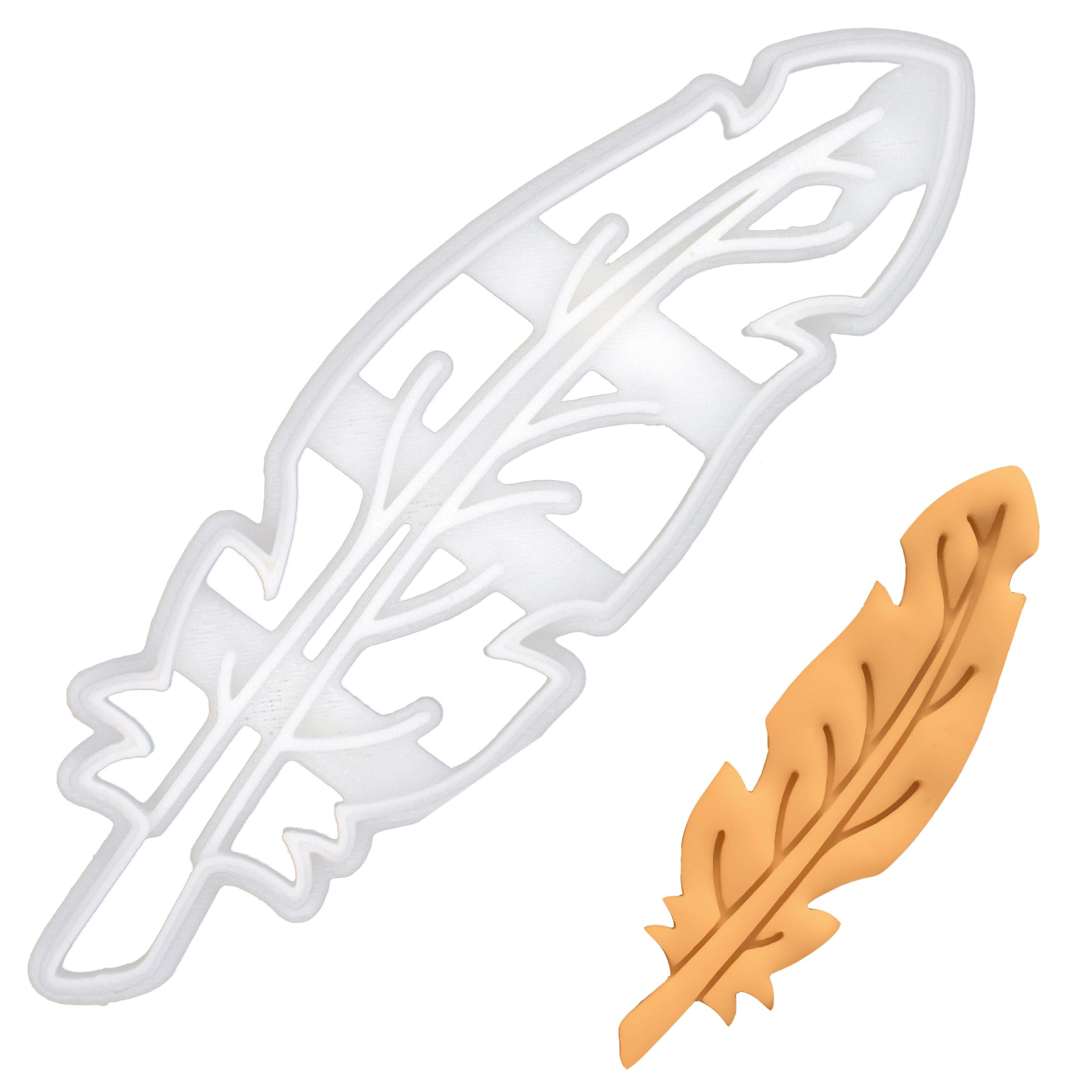 BAKERLOGY Feather Cookie Cutter - Detailed Biscuit Cutter Design for Baking and Crafts, Ideal on Fondant, Dough, Clay